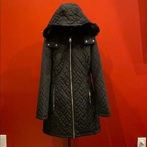NWOT Quilted Calvin Klein removable HOOD Jacket